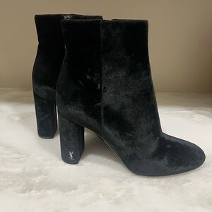 YSL Black Velvet booties